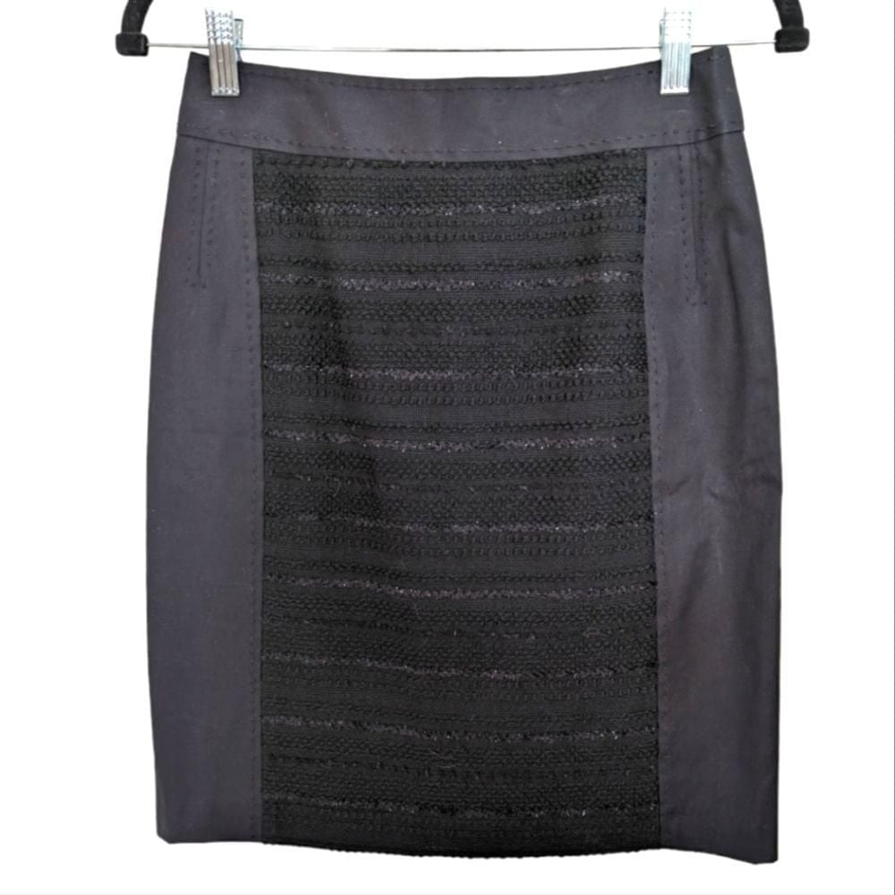 Tory Burch Black Sparkle Front Panel Mini Skirt‎ Size 4